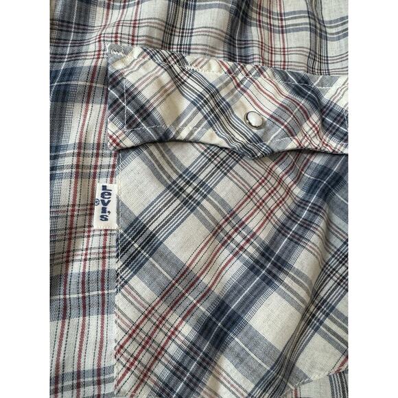 Vintage Levi Strauss Long Sleeve Pearl Snap Western Shirt Men's Size Medium EUC - Picture 3 of 10